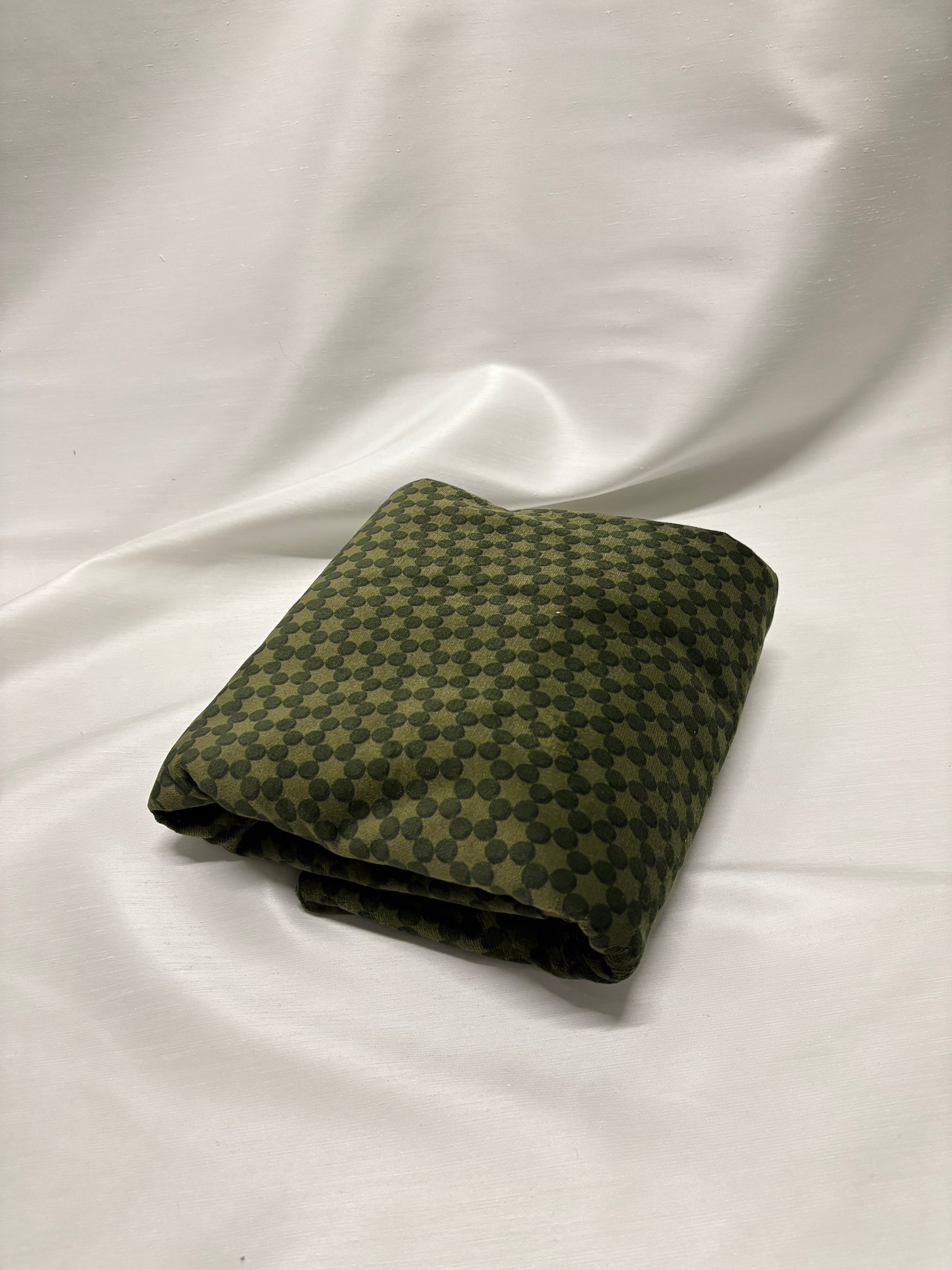 Green dot velvet fabric with shiny 
