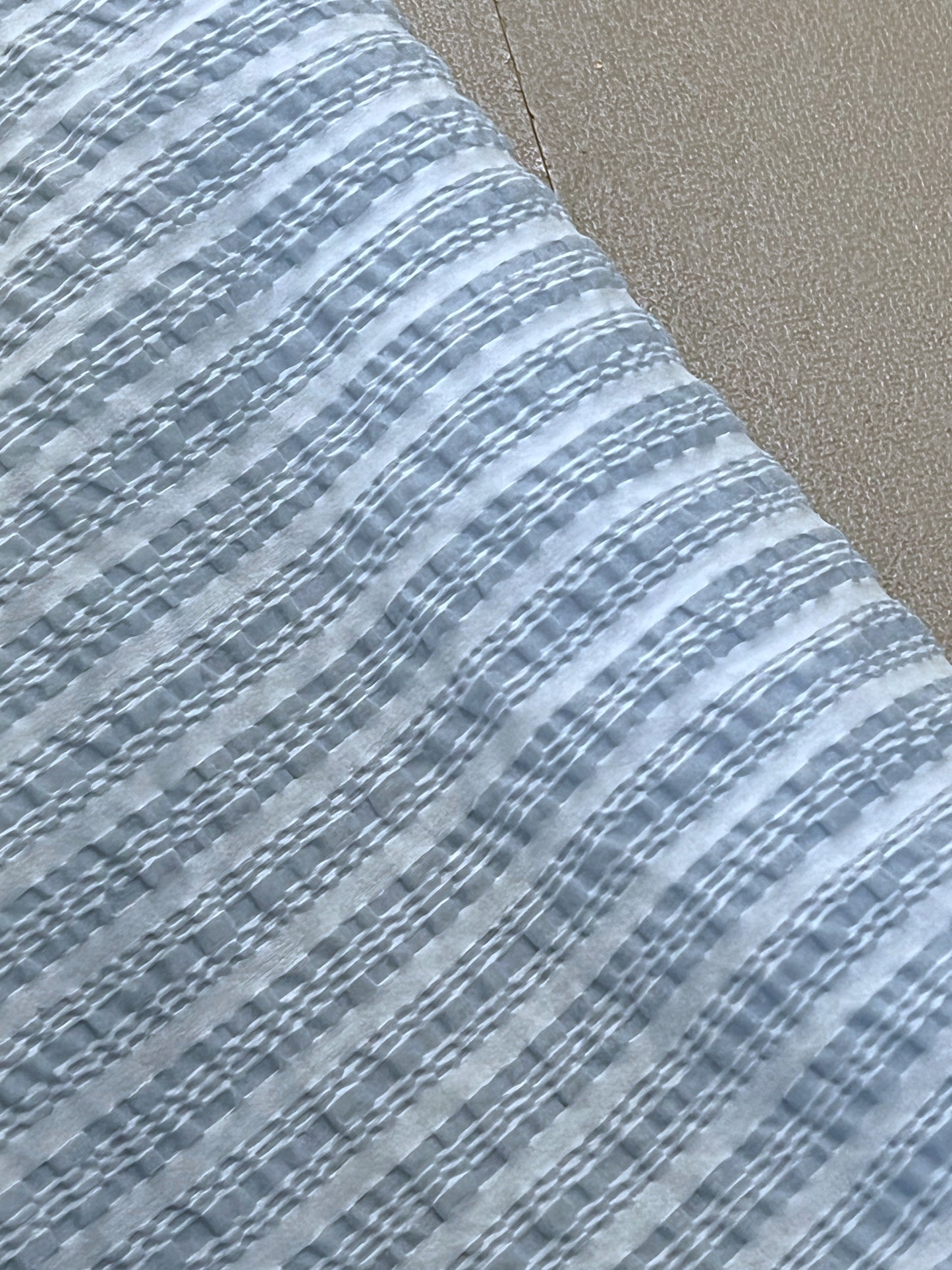 Fabric, Ripple Weave Seersucker from Japan, 100% Cotton, Light Blue