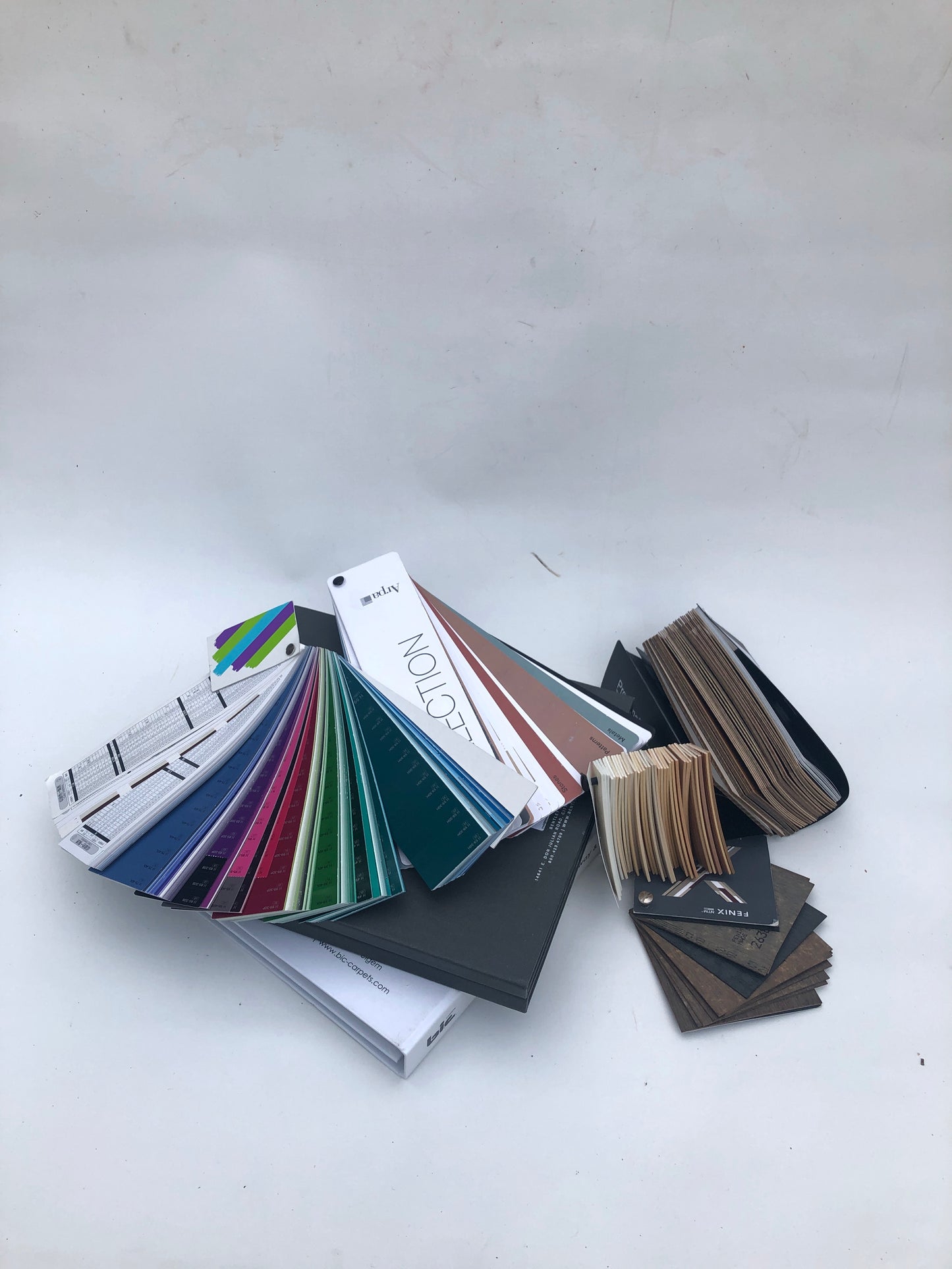 Collection of interior material sample books 