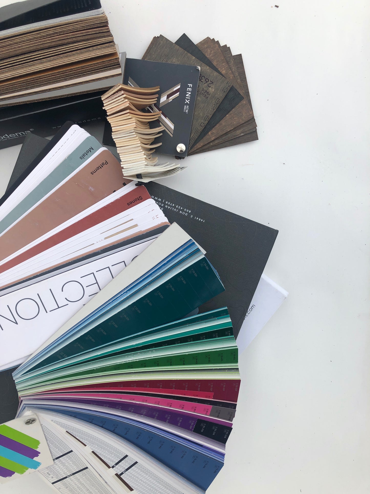 Collection of interior material sample books 