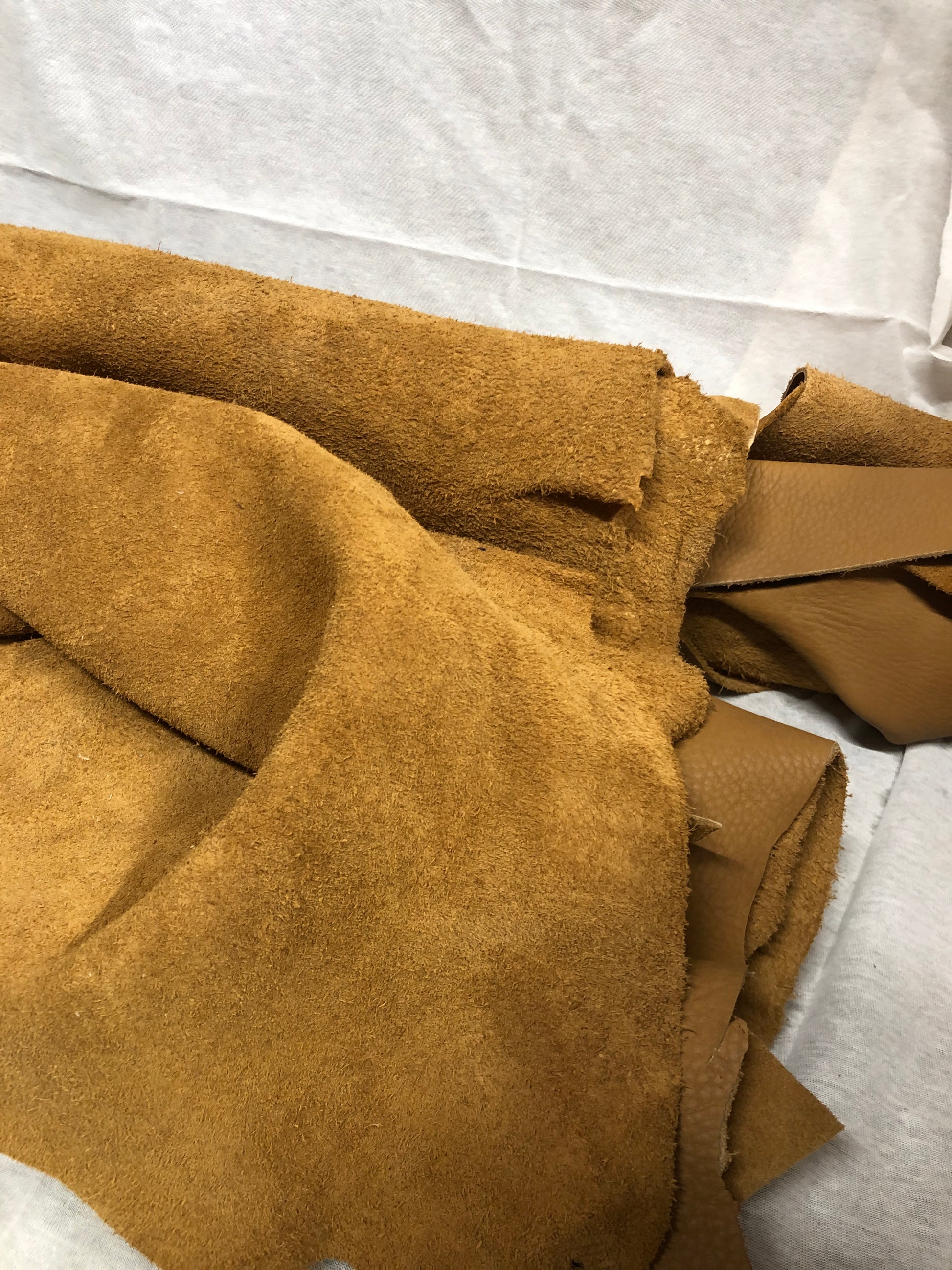 Rolled brown leather with soft texture 