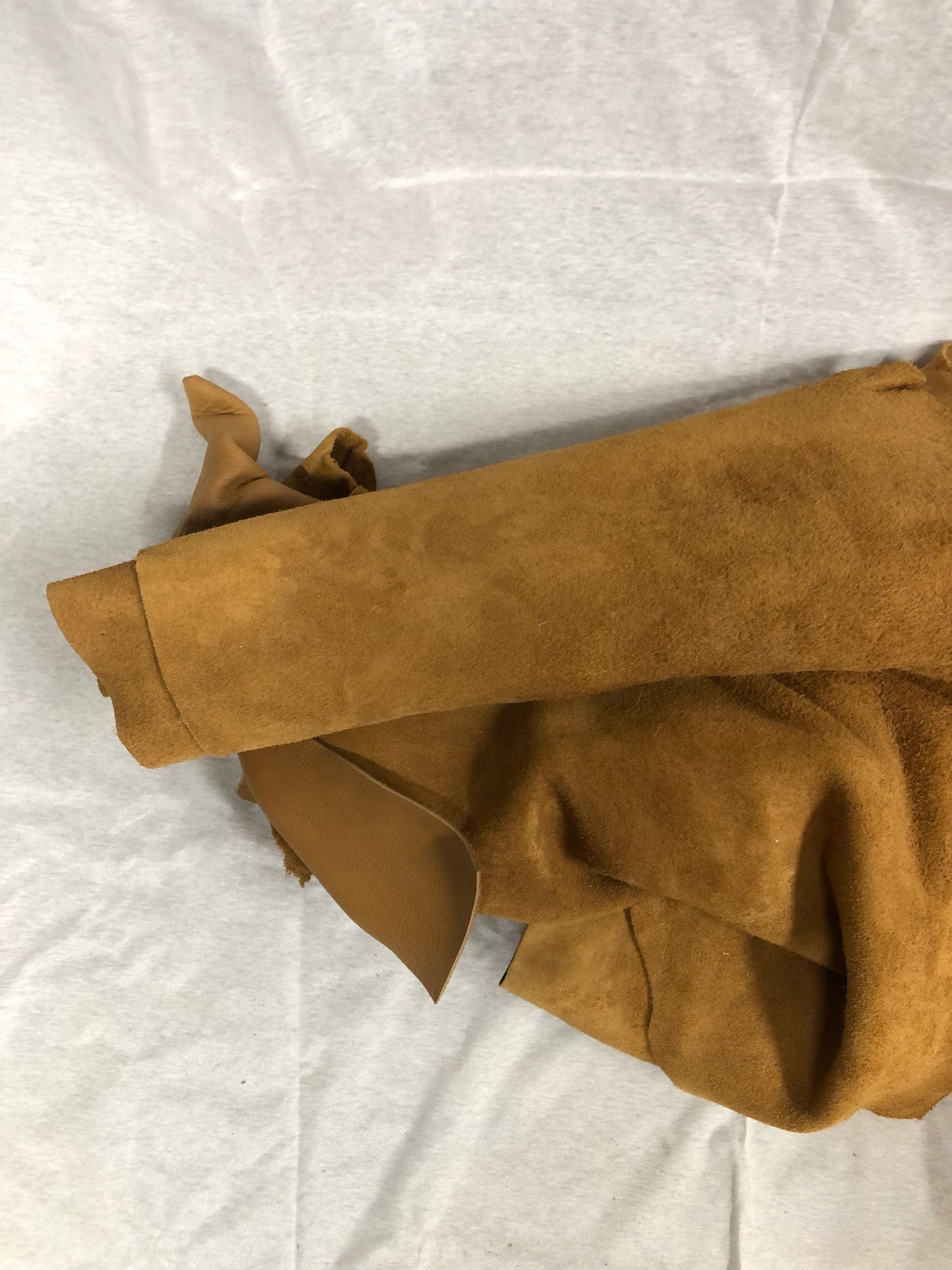 Rolled brown leather with soft texture 