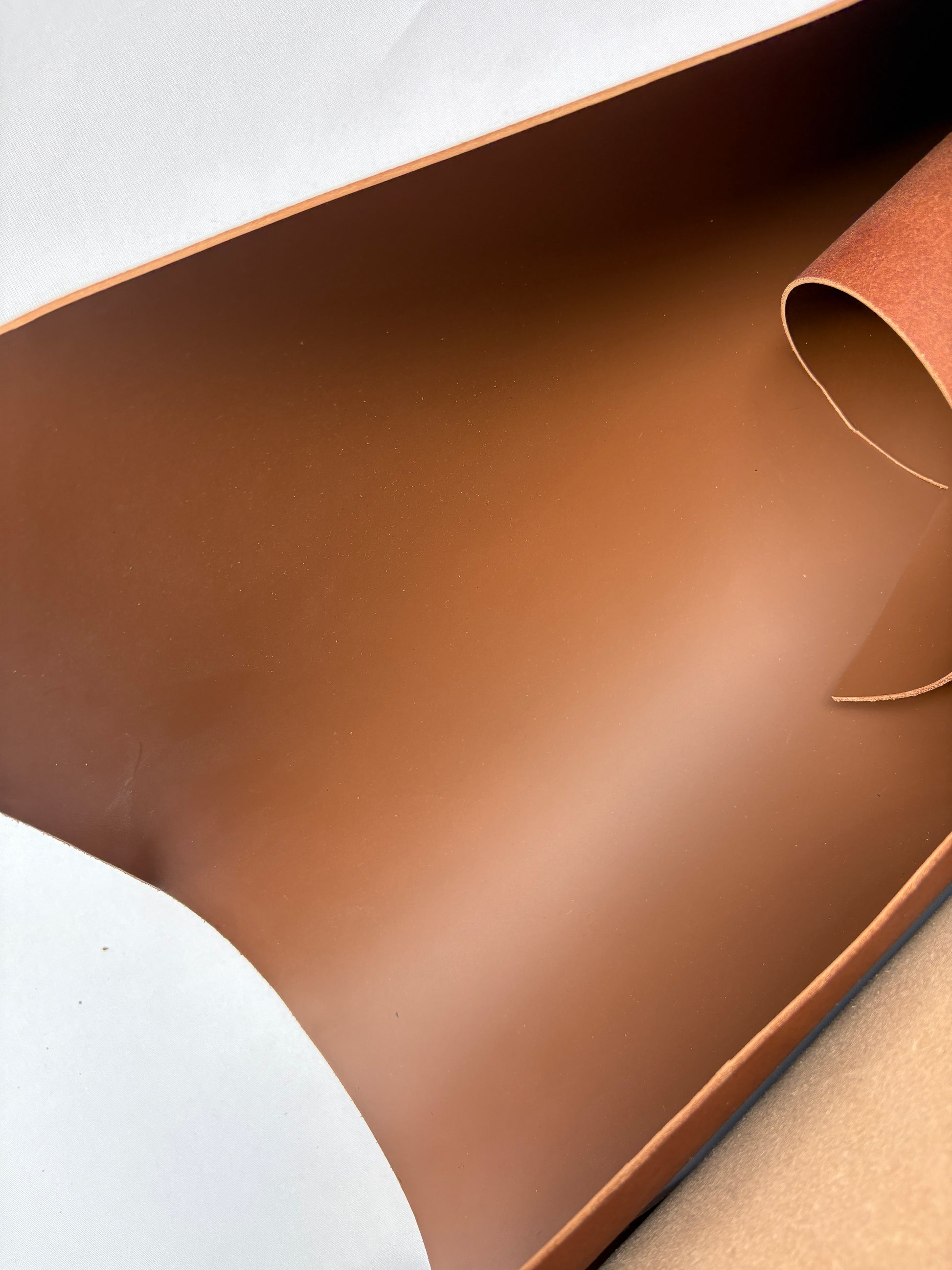 Close-up of a brown leather shiny surface 