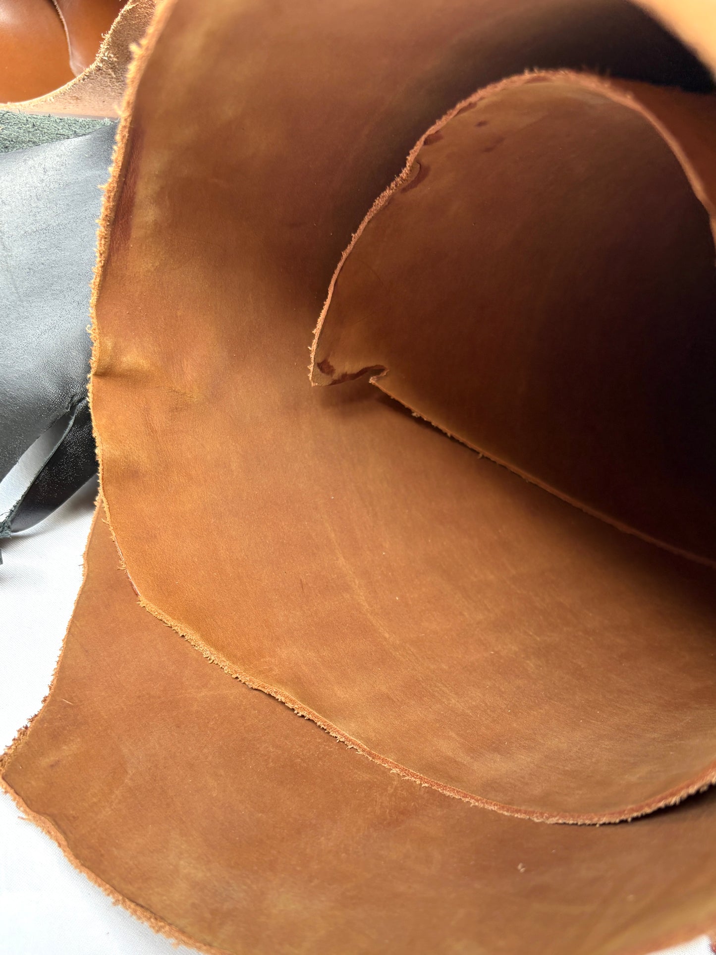 Close-up of a brown leather piece
