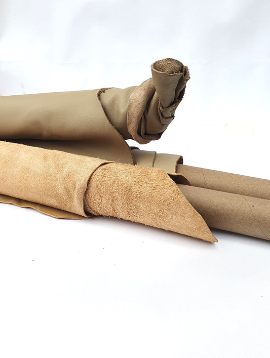 Three cowhide camel rolled leather 