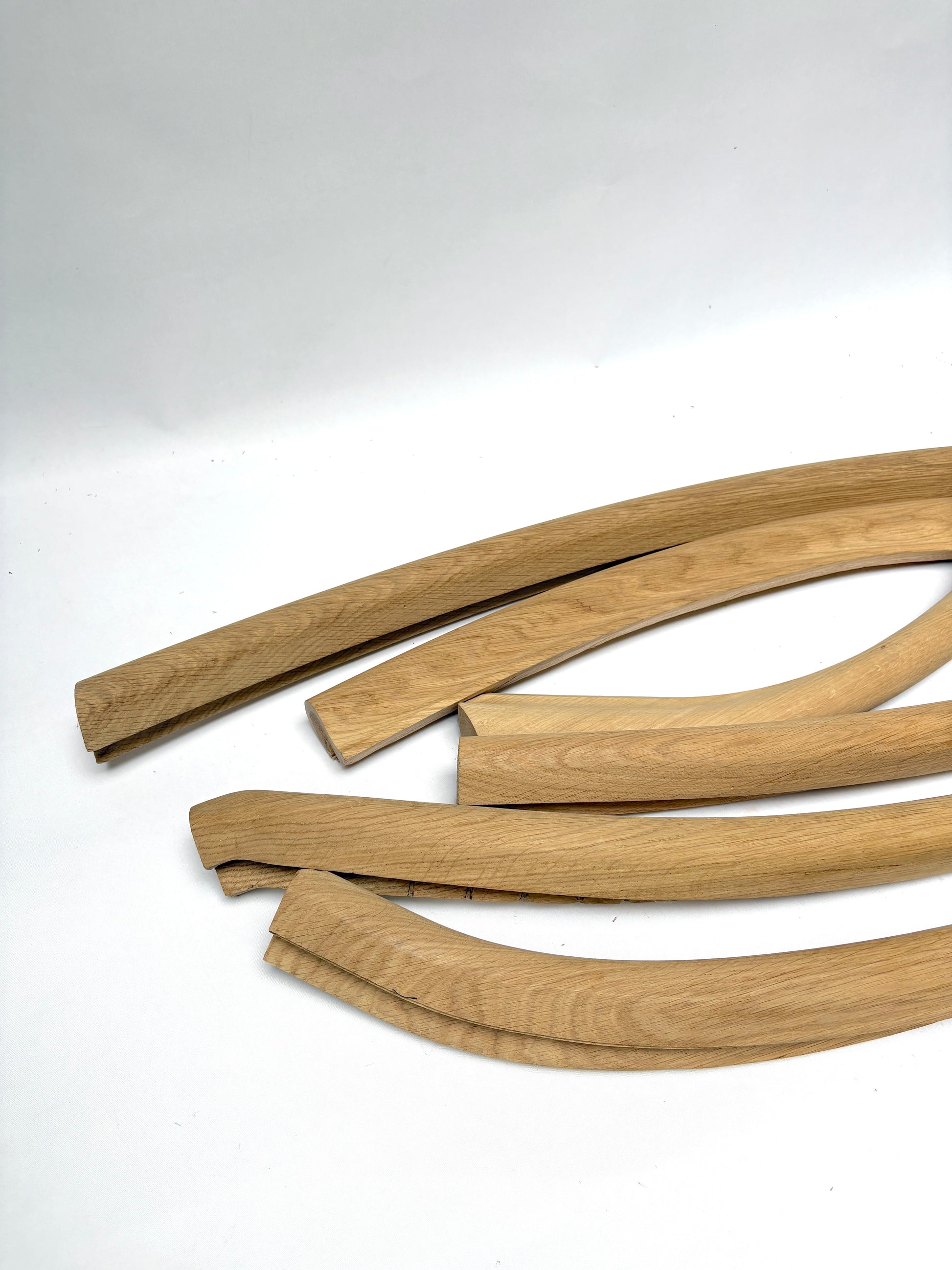 Collection of oak volute wooden pieces 