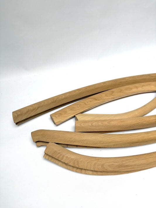 Collection of oak volute wooden pieces 