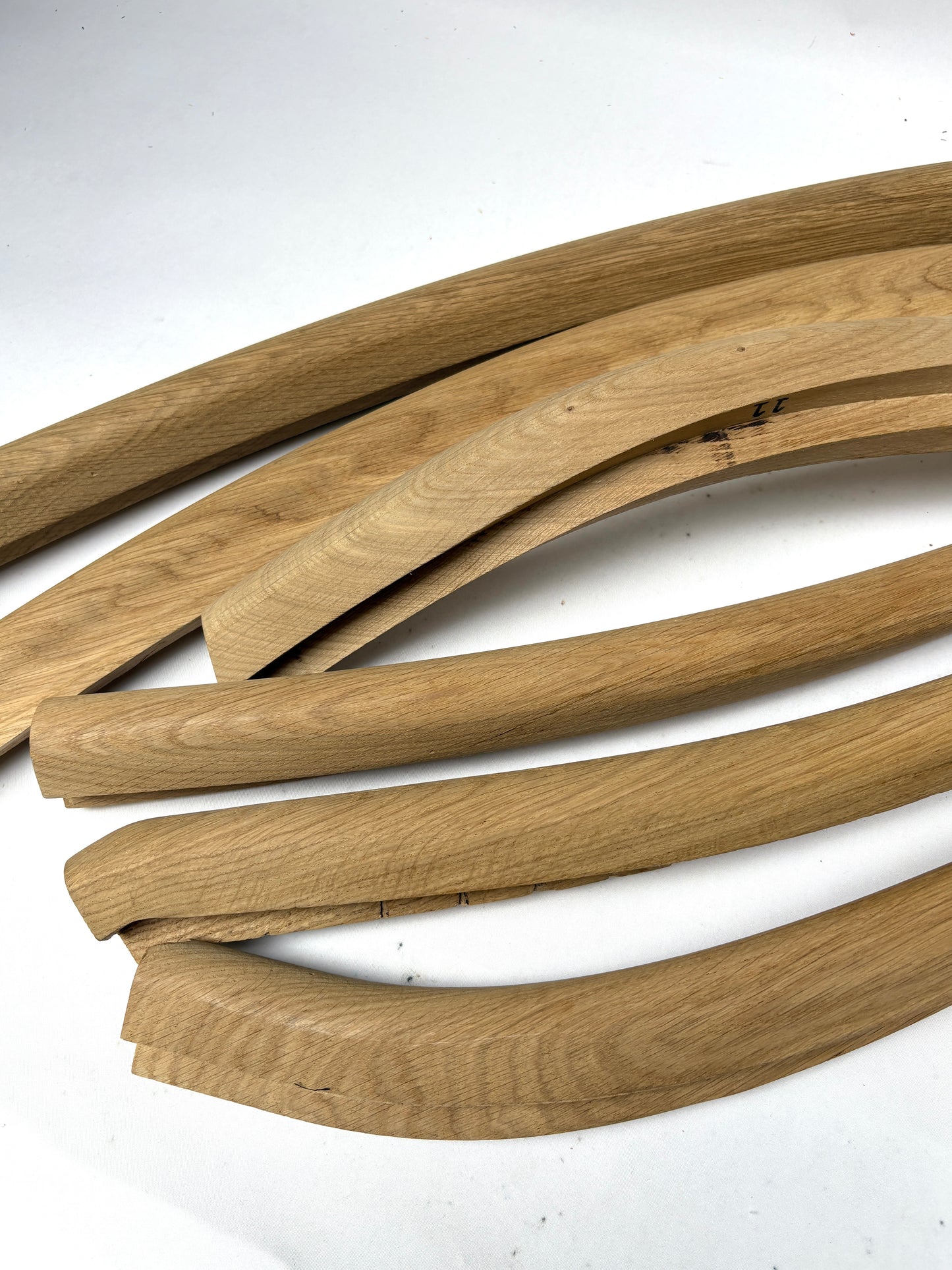 Collection of oak volute wooden pieces 