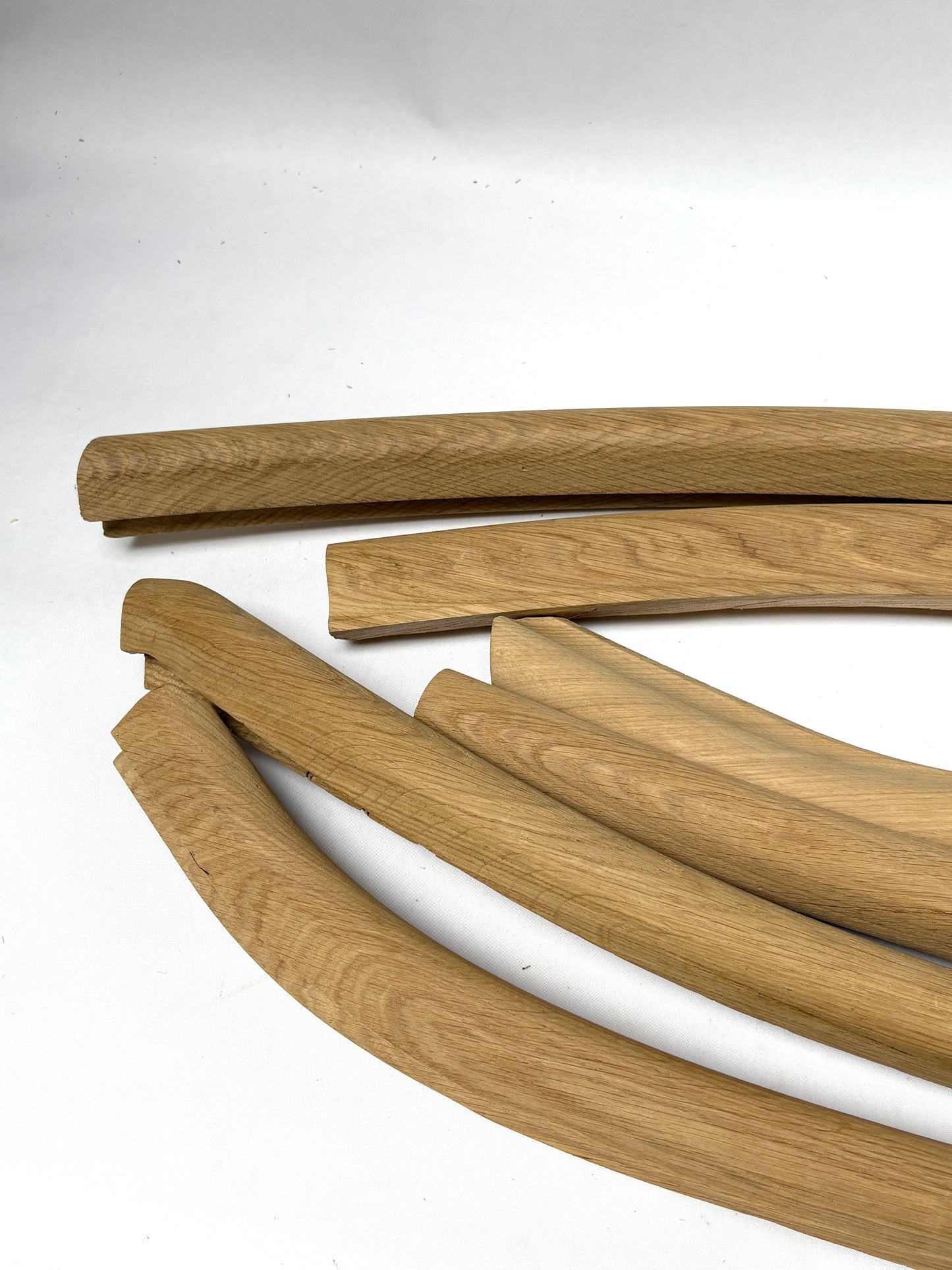 Collection of oak volute wooden pieces 