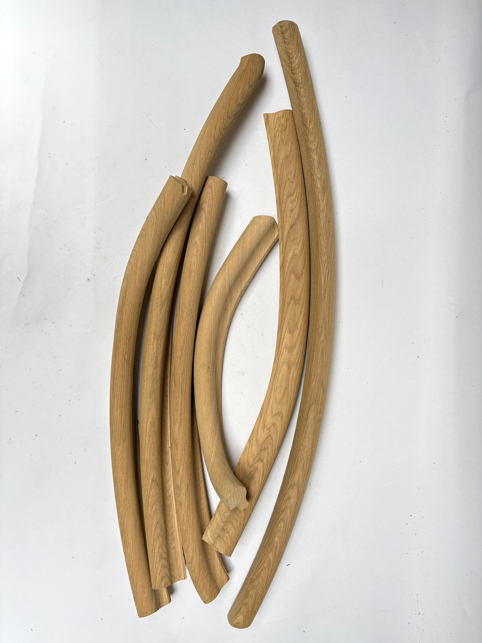 Collection of oak volute wooden pieces 