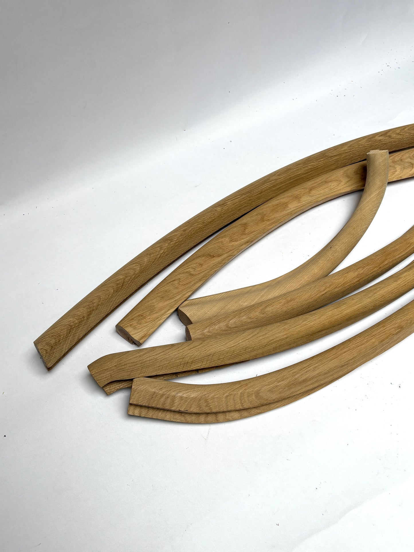 Collection of oak volute wooden pieces 