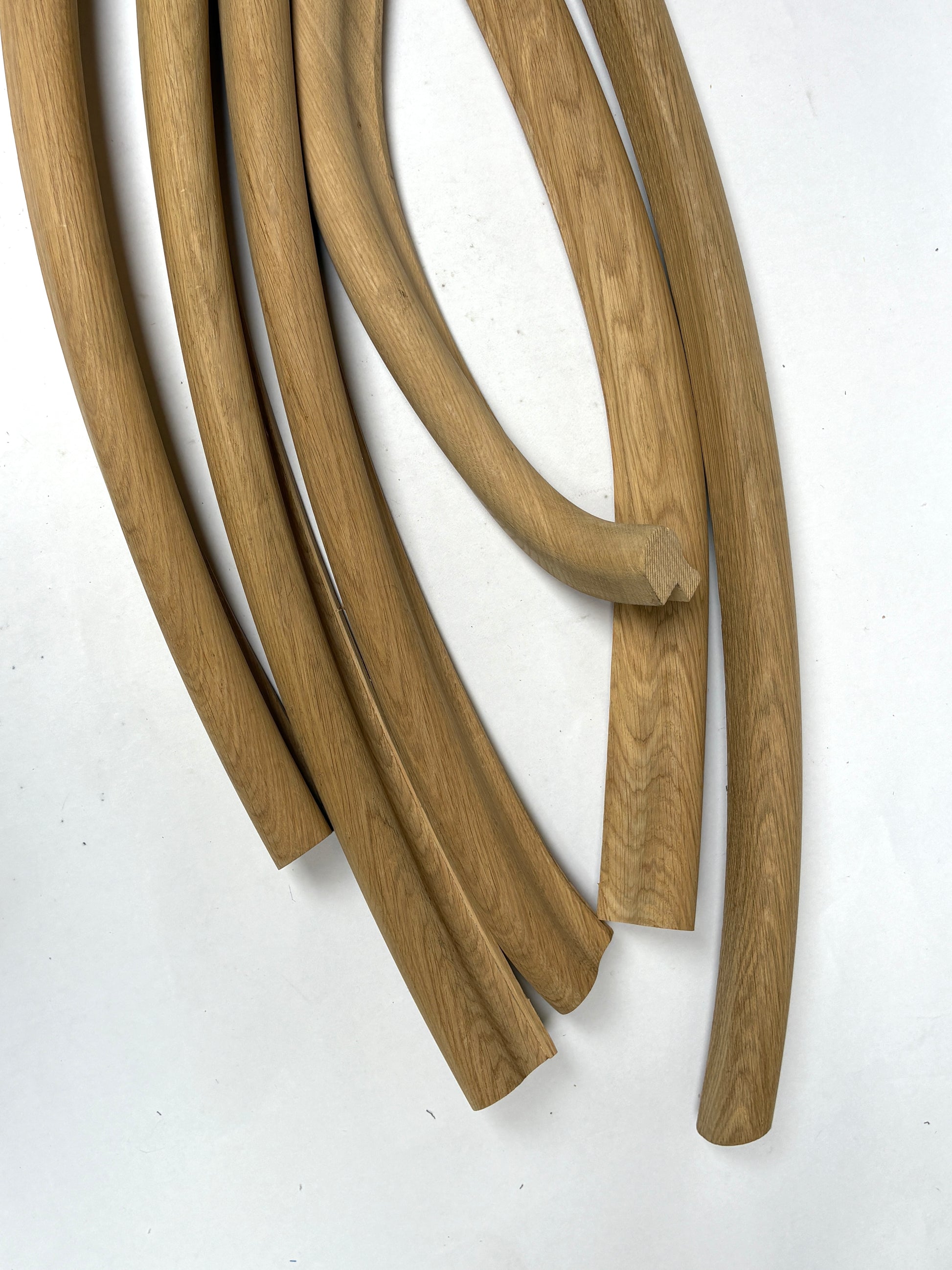 Collection of oak volute wooden pieces 
