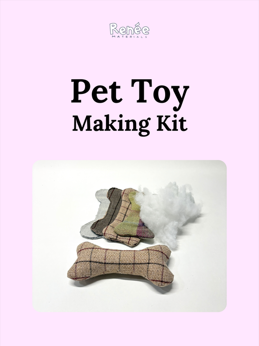 A poster of pet toy making kit with a picture of bone-shaped toys