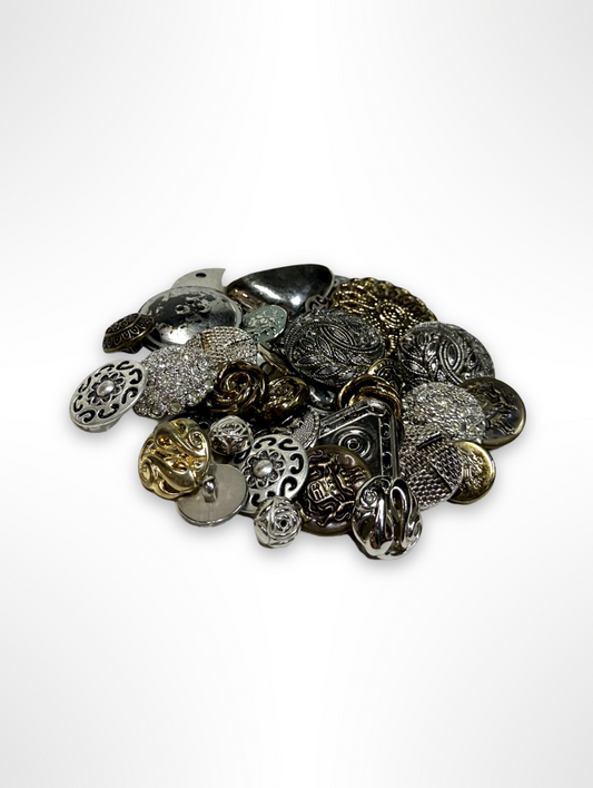 Vintage Buttons, Metal, Mix