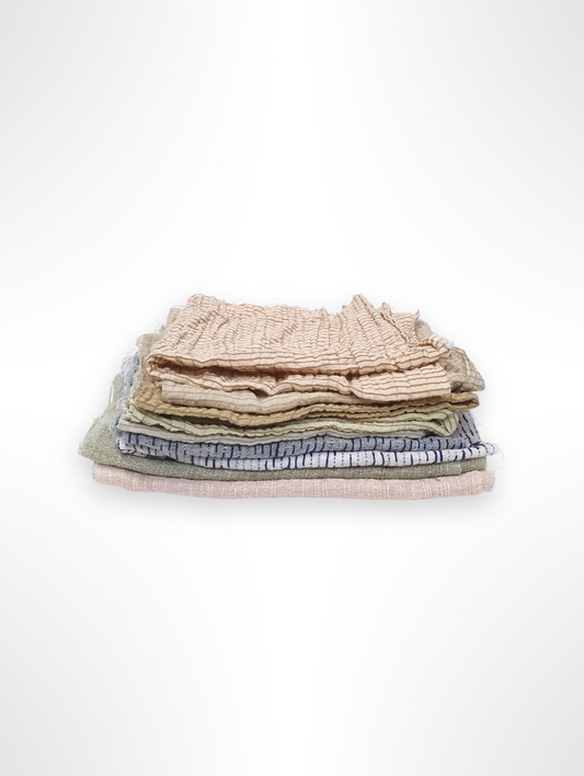 Fabric, Medium Size Pieces, Lightweight, Strip Pattern Mix