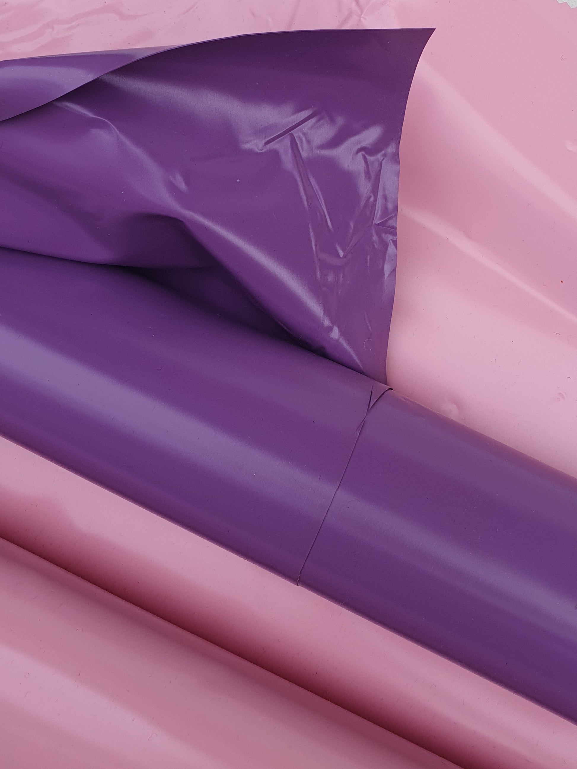 Close-up of pink and purple shiny plastic film