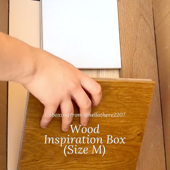 Video unpacking the Renée Materials wood inspiration box