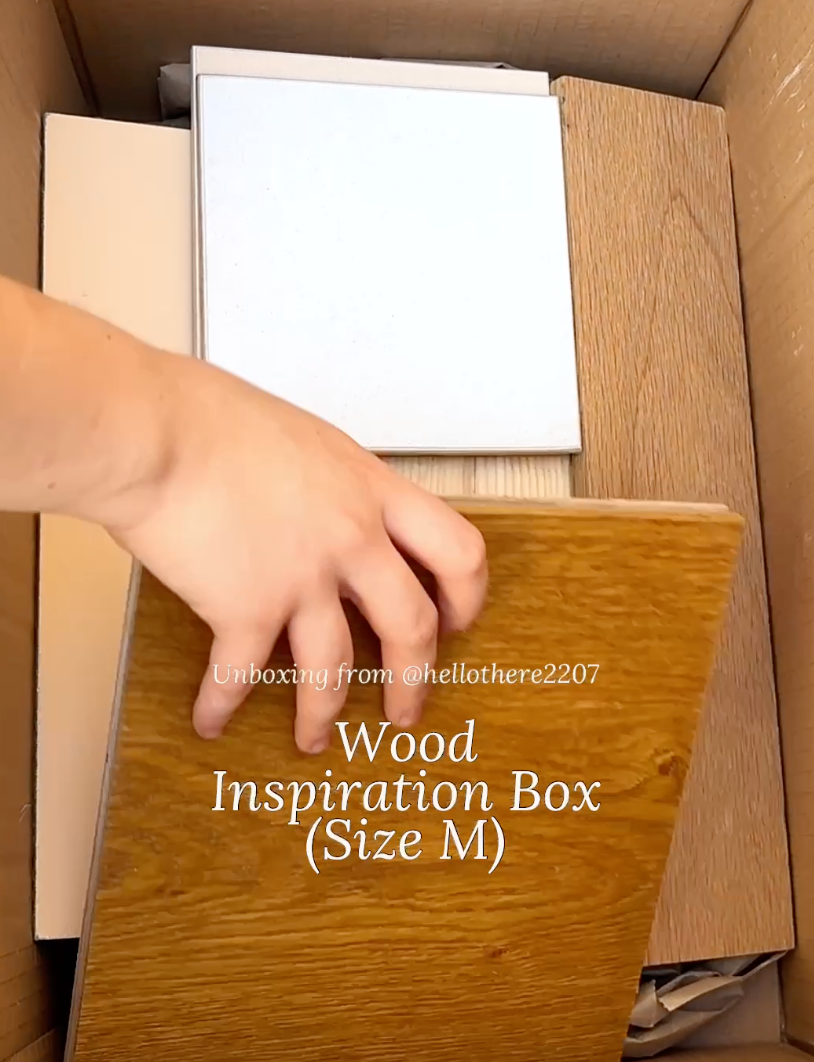 Video unpacking the Renée Materials wood inspiration box