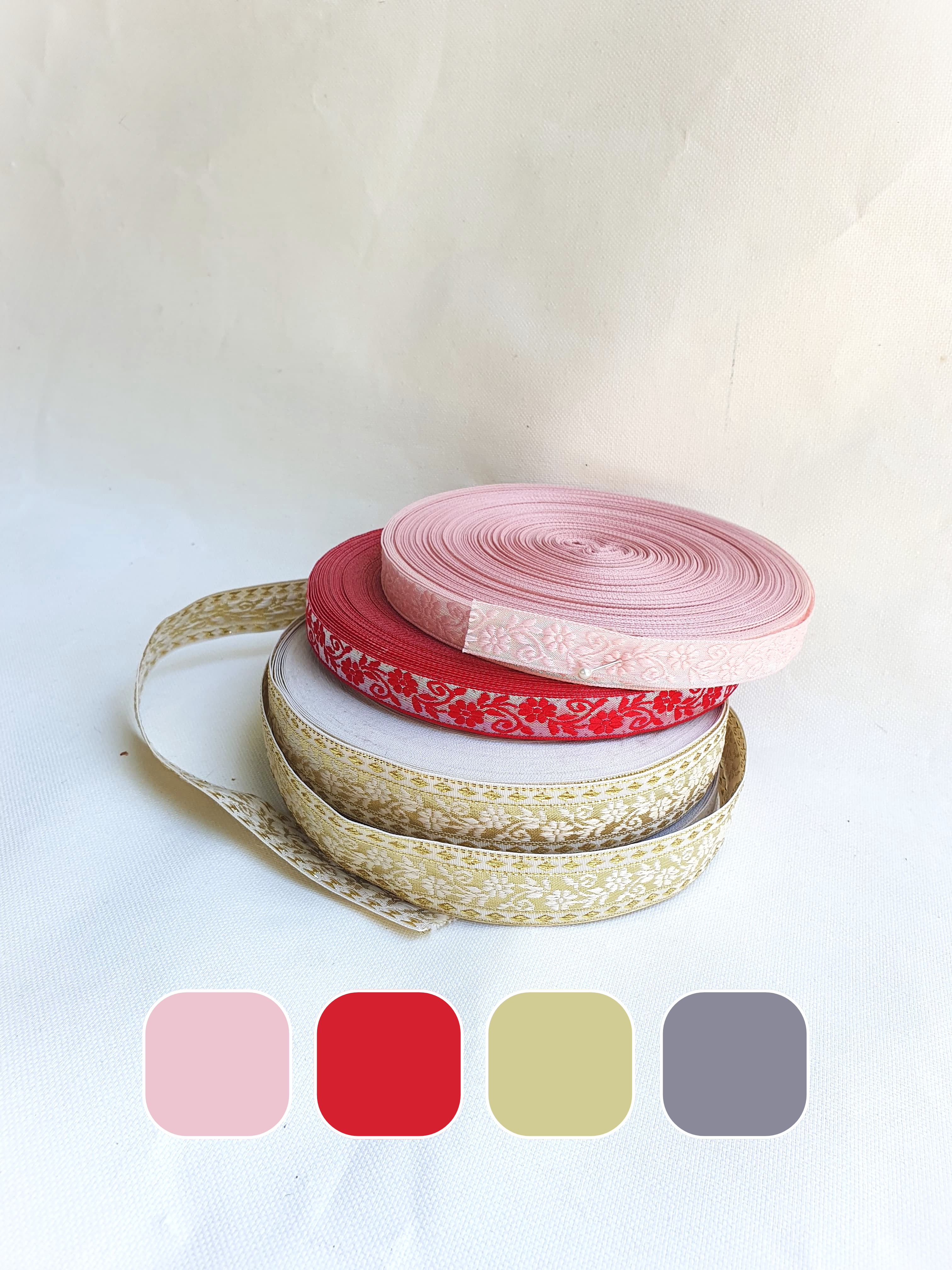 Ribbon, Embroidered, Choose-your-colour – Renee Materials