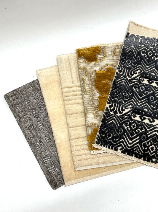 5 variety of textured rug samples