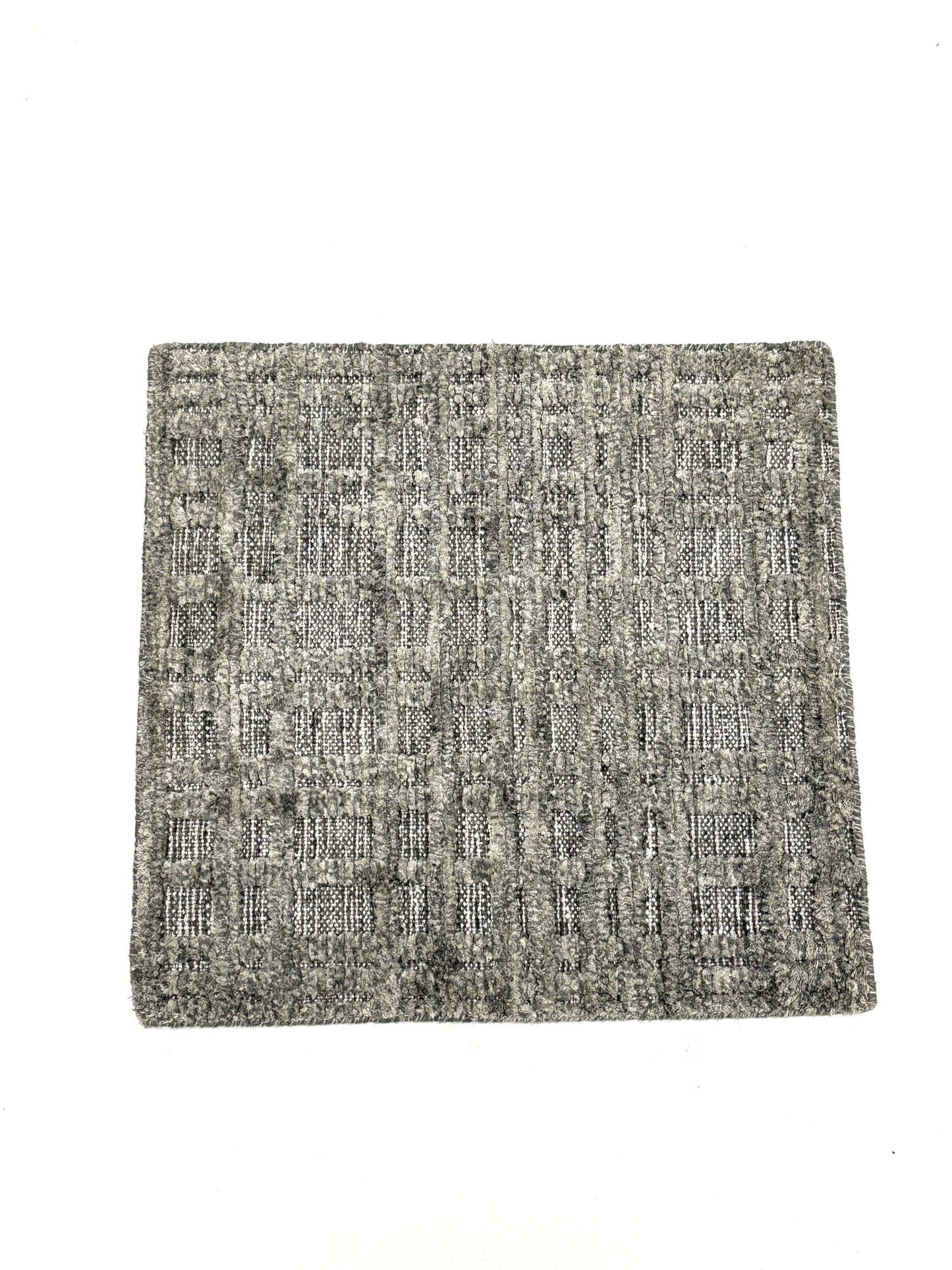 Textured gray rug sample