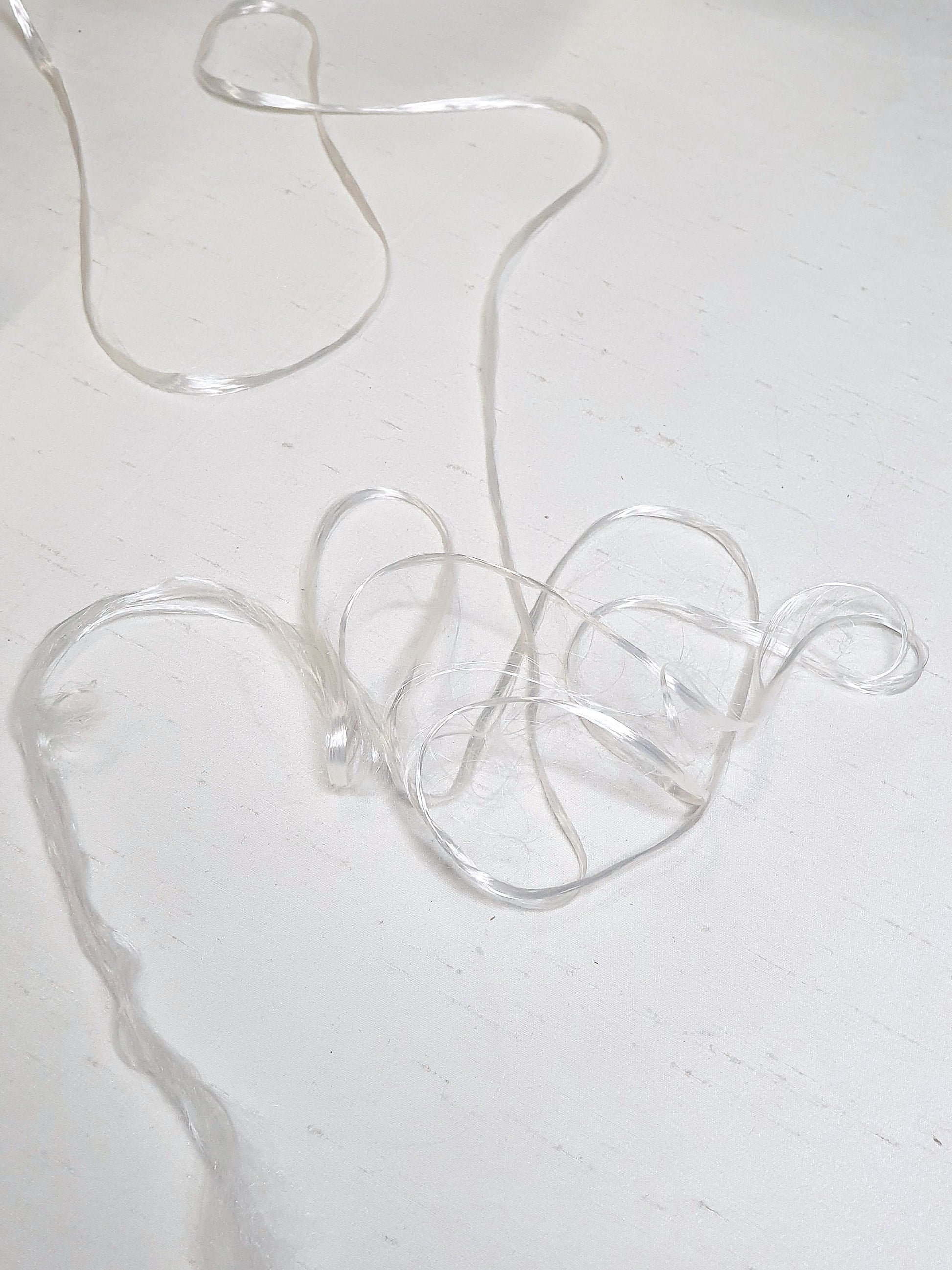 A small piece of the yarn showing its texture